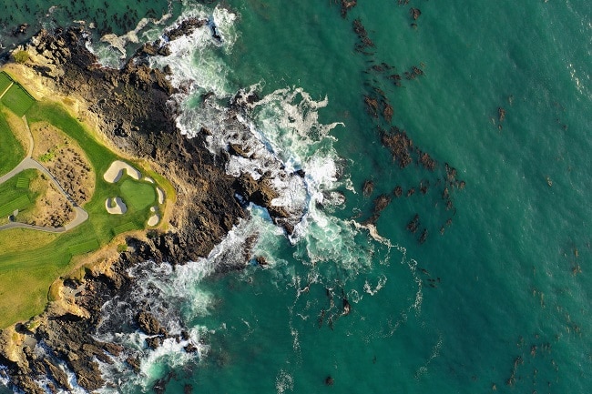 צילום אווירי של אתר גולף