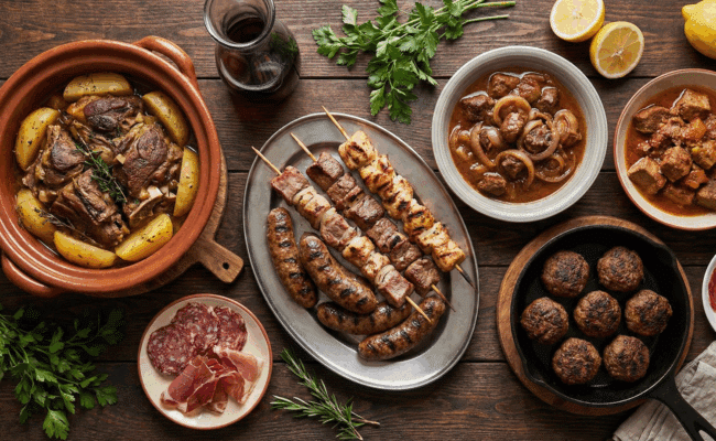 מנות מזה של עיקריות והבשרים